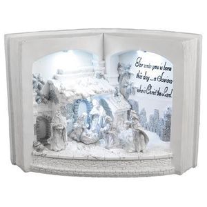 Dekorácia MagicHome Vianoce, Betlehem v knihe, 3 LED, 3xAA, interiér, 27, 50x12x19 cm vyobraziť