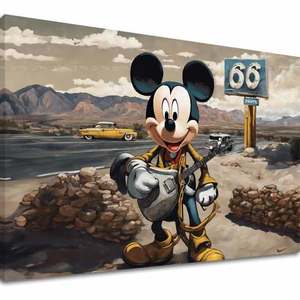 Obraz na plátne - Gitarista Mickey Mouse | different dimensions vyobraziť