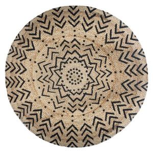Okrúhly jutový dekoratívny koberec 120 cm I vyobraziť