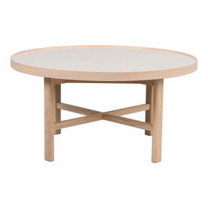 Okrúhly konferenčný stolík s keramickou doskou v prírodnej farbe 90x90 cm Marsden – Rowico vyobraziť