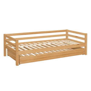 Sivá detská posteľ z borovicového dreva s výsuvným lôžkom 90x200 cm Alpi – Støraa vyobraziť