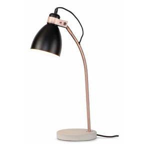 Čierno-sivá stolová lampa s kovovým tienidlom (výška 50 cm) Denver – it's about RoMi vyobraziť