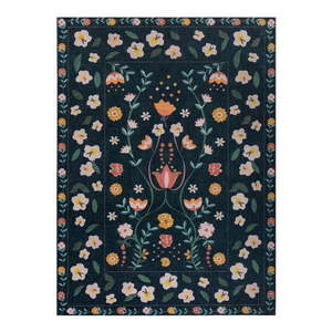 Tmavomodrý prateľný koberec 170x240 cm MATCH NORDIC FLORAL – Flair Rugs vyobraziť