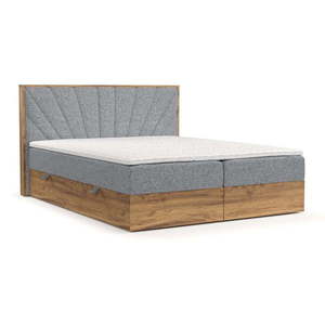 Boxspring posteľ s úložným priestorom v sivo-prírodnej farbe 180x200 cm Asahi – Maison de Rêve vyobraziť