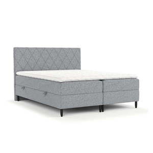 Sivá boxspring posteľ s úložným priestorom 200x200 cm Gwen – Maison de Rêve vyobraziť