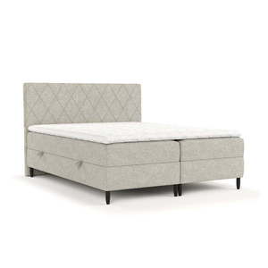 Sivá/béžová boxspring posteľ s úložným priestorom 140x200 cm Gwen – Maison de Rêve vyobraziť
