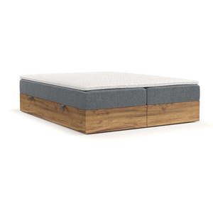 Boxspring posteľ s úložným priestorom v sivo-prírodnej farbe 140x200 cm Faro – Maison de Rêve vyobraziť