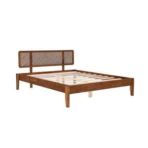 Dvojlôžková posteľ zo smrekového dreva s roštom v tmavohnedo-prírodnej farbe 180x200 cm Izabelya – Kalune Design vyobraziť