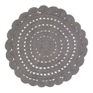 Sivý ručne háčkovaný bavlnený koberec Nattiot Alma, ⌀ 120cm vyobraziť