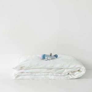 Detské biele ľanové obliečky Linen Tales Nature, 70 x 100 cm vyobraziť