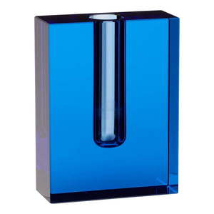 Modrá sklenená váza Hübsch Sena, výška 12 cm vyobraziť