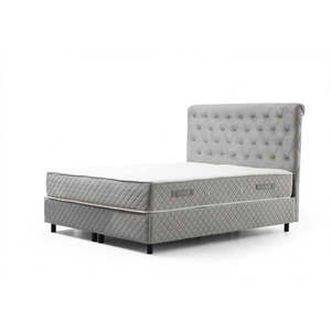 Svetlosivá boxspring posteľ s úložným priestorom 160x200 cm Sonata – Kalune Design vyobraziť