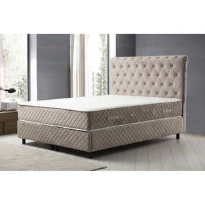Béžová boxspring posteľ s úložným priestorom 160x200 cm Sonata – Kalune Design vyobraziť