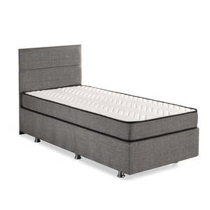Sivá čalúnená jednolôžková posteľ s úložným priestorom 100x200 cm Silver – Kalune Design vyobraziť