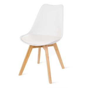 Súprava 2 bielych stoličiek s bukovými nohami Bonami Essentials Retro vyobraziť