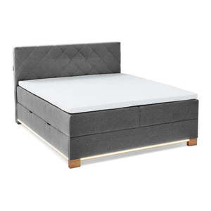Sivá boxspring posteľ s úložným priestorom 180x200 cm Messina – Meise Möbel vyobraziť