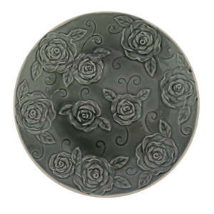 Čierny ozdobný tanier Antic Line Roses, ⌀ 25, 5 cm vyobraziť