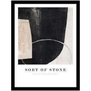 Plagát v ráme 32x42 cm Sort Of Stone – Malerifabrikken vyobraziť