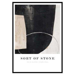 Plagát v ráme 52x72 cm Sort Of Stone – Malerifabrikken vyobraziť