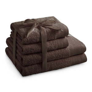 Hnedé froté bavlnené uteráky a osušky v súprave 2 ks Amari – AmeliaHome vyobraziť