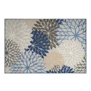 Modro-krémový prateľný koberec s prímesou bavlny 100x150 cm Geo Flowers – Conceptum Hypnose vyobraziť