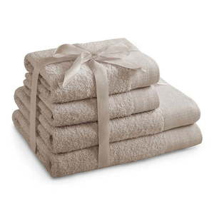 Béžové froté bavlnené uteráky a osušky v súprave 4 ks Amari – AmeliaHome vyobraziť