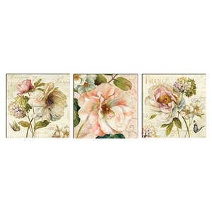 Sada 3 obrazov Tablo Center Vintage Flowers vyobraziť