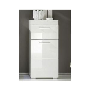 Kúpeľňová stojacia skrinka Amanda 802, lesklá biela% vyobraziť