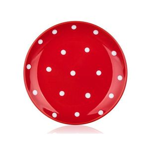 Dezertný tanier Dots 18, 6 cm, červená bodkovaný% vyobraziť