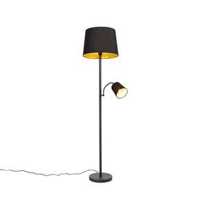 Inteligentná stojaca lampa čierna so zlatou vrátane WiFi A60 a E14 - Retro vyobraziť