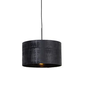 Moderná závesná lampa čierna s čiernym tienidlom 35 cm - Combi vyobraziť