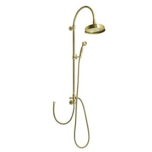 SAPHO - VANITY sprchový stĺp s pripojením vody na batériu, hlavová a ručná sprcha, bronz SET066 vyobraziť