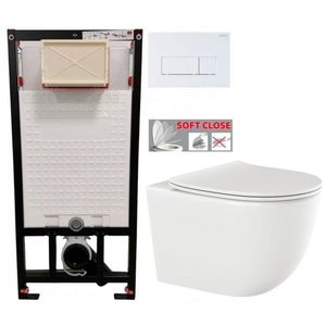 DEANTE Podstavný rám, pre závesné WC misy + SLIM tlačidlo bílé + WC INVENA TINOS + SEDADLO CST_WC01 A51P NO1 vyobraziť