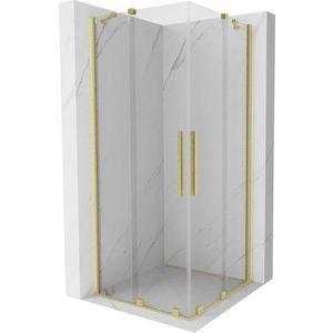 MEXEN/S - Velar Duo štvorcový sprchovací kút 90 x 90, transparent, zlatá kartáčovaná 871-090-090-02-55 vyobraziť