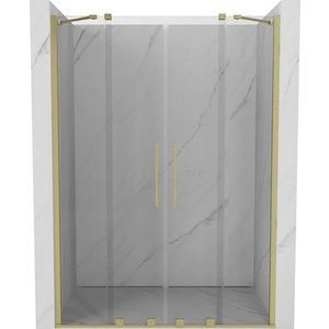 MEXEN/S - Velar Duo posuvné sprchové dvere 140, transparent, zlato kartáčovaná 871-140-000-02-55 vyobraziť