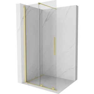 MEXEN/S - Velár posuvné sprchové dvere Walk-in 70 cm, transparent, zlatá kartáčovaná 871-070-000-03-55 vyobraziť