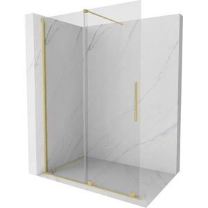 MEXEN/S - Velár posuvné sprchové dvere Walk-in 130, transparent, zlatá kartáčovaná 871-130-000-03-55 vyobraziť