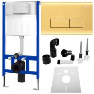 REA - Podomietkový WC systém + tlačidlá H - zlatý KPL-90008 vyobraziť