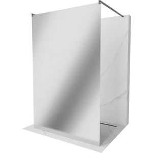 MEXEN/S - Kyoto samostatne stojaca sprchová zástena 100 x 200, lustro 8 mm, kartáčováný grafit 800-100-002-66-50 vyobraziť