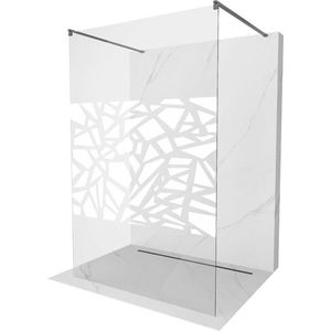 MEXEN/S - Kyoto samostatne stojaca sprchová zástena 100 x 200, biely vzor 8 mm, kartáčováný grafit 800-100-002-66-85 vyobraziť