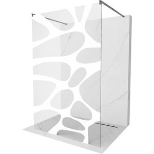 MEXEN/S - Kyoto samostatne stojaca sprchová zástena 100 x 200, biely vzor 8 mm, kartáčováný grafit 800-100-002-66-97 vyobraziť