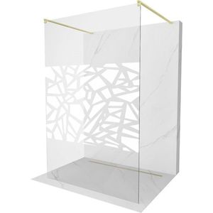 MEXEN/S - Kyoto samostatne stojaca sprchová zástena 110 x 200, biely vzor 8 mm, zlatá kartáčovaná 800-110-002-55-85 vyobraziť