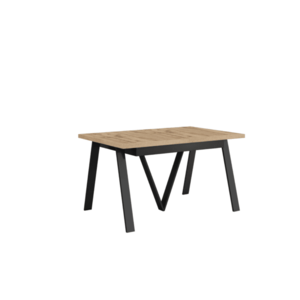 Jedálenský rozkladací stôl, 140-290x90 cm, dub wotan/čierna, AVENY vyobraziť