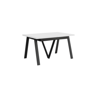 Jedálenský rozkladací stôl, 140-290x90 cm, matná biela/čierna, AVENY vyobraziť