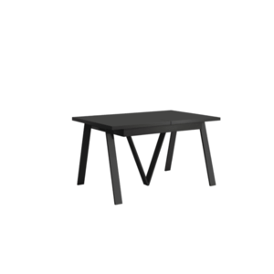 Jedálenský rozkladací stôl, 140-290x90 cm, matná čierna/čierna, AVENY vyobraziť