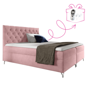 Boxspringová posteľ, 180x200, ružová látka Velvet, GULIETTE + darček vyobraziť