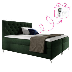 Boxspringová posteľ, 160x200, zelená látka Velvet, GULIETTE + darček vyobraziť