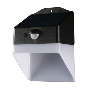 LED Solution Čierno-biele LED nástenné solárne svietidlo s pohybovým čidlom 2W IP65 10309 vyobraziť