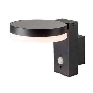 LED Solution Čierne LED nástenné solárne svietidlo kruhové s pohybovým čidlom 5, 5W IP54 23016 vyobraziť