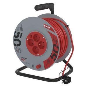 EMOS Červený predlžovací kábel na bubne 50m, 4 zásuvky, PVC, 230V, 1.5mm2 P19450 vyobraziť